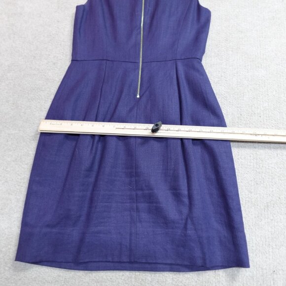 Kate Spade Womens Dress 4 Blue Sheath Linen Blend Tiff - Picture 11 of 13